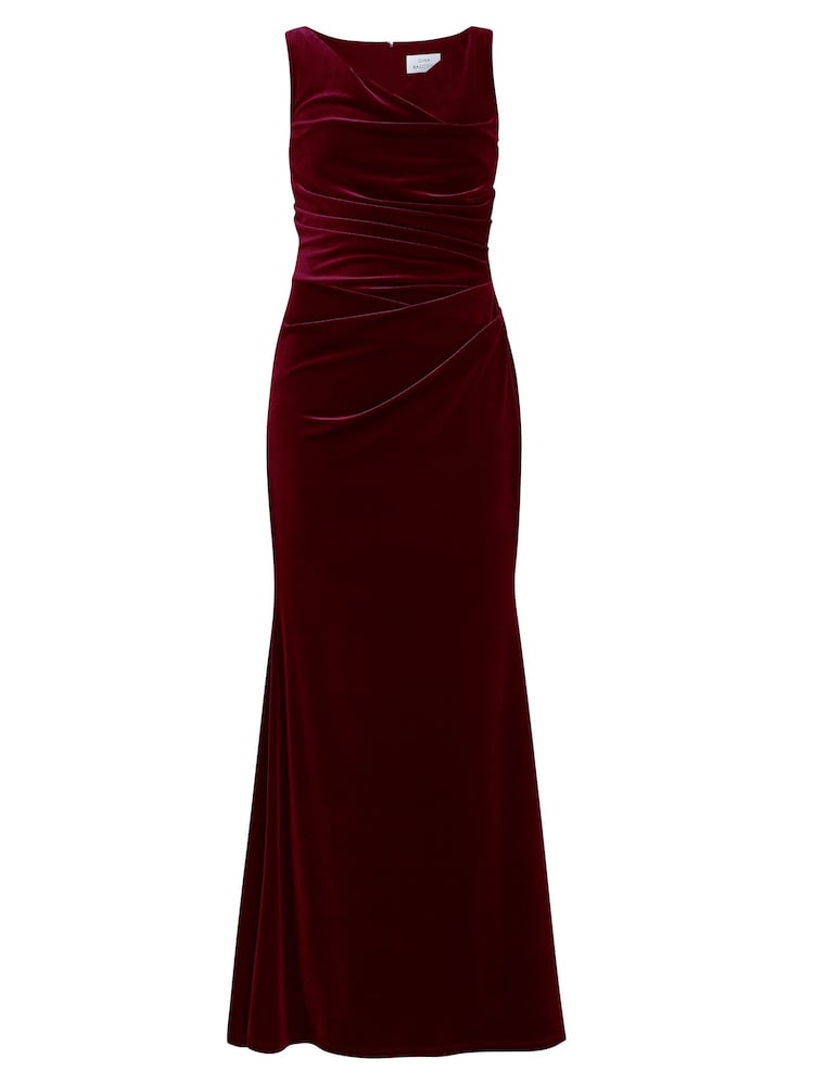 Gina Bacconi Red Selena Velvet Maxi Dress - Image 5 of 5