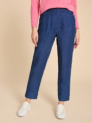 White Stuff Blue Rowena 100% Linen Trousers - Image 1 of 7