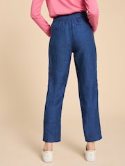 White Stuff Blue Rowena 100% Linen Trousers - Image 2 of 7