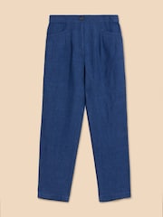 White Stuff Blue Rowena 100% Linen Trousers - Image 5 of 7