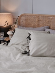 Monochrome Woodblock Reversible 100% Cotton Duvet Cover and Pillowcase Set - Image 4 of 6
