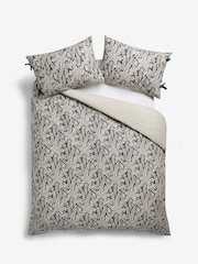 Monochrome Woodblock Reversible 100% Cotton Duvet Cover and Pillowcase Set - Image 5 of 6