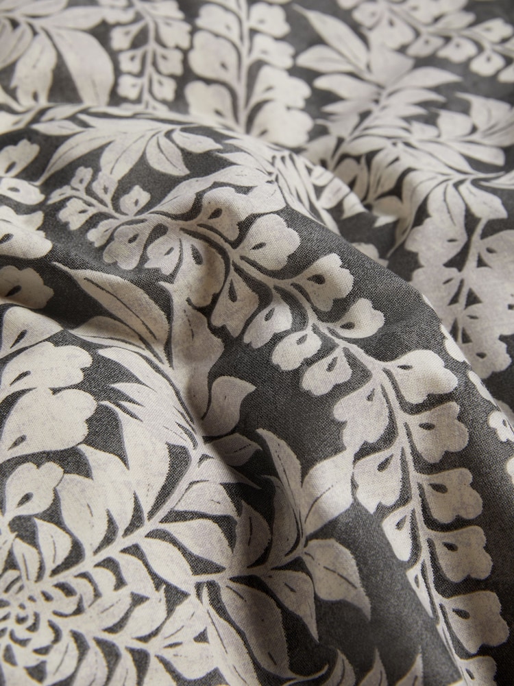Monochrome Woodblock Reversible 100% Cotton Duvet Cover and Pillowcase Set - Image 6 of 6