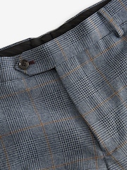 Blue Slim Fit Trimmed Check Suit Trousers - Image 5 of 7
