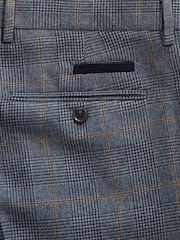 Blue Slim Fit Trimmed Check Suit Trousers - Image 6 of 7
