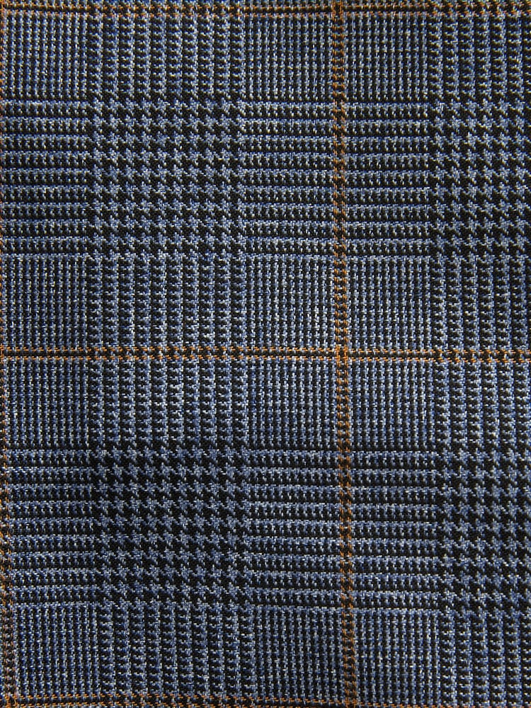 Blue Slim Fit Trimmed Check Suit Trousers - Image 7 of 7