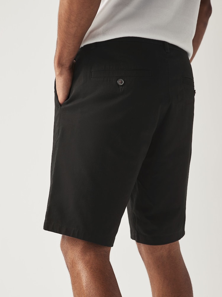Black Slim Fit Stretch Chinos Shorts - Image 3 of 8