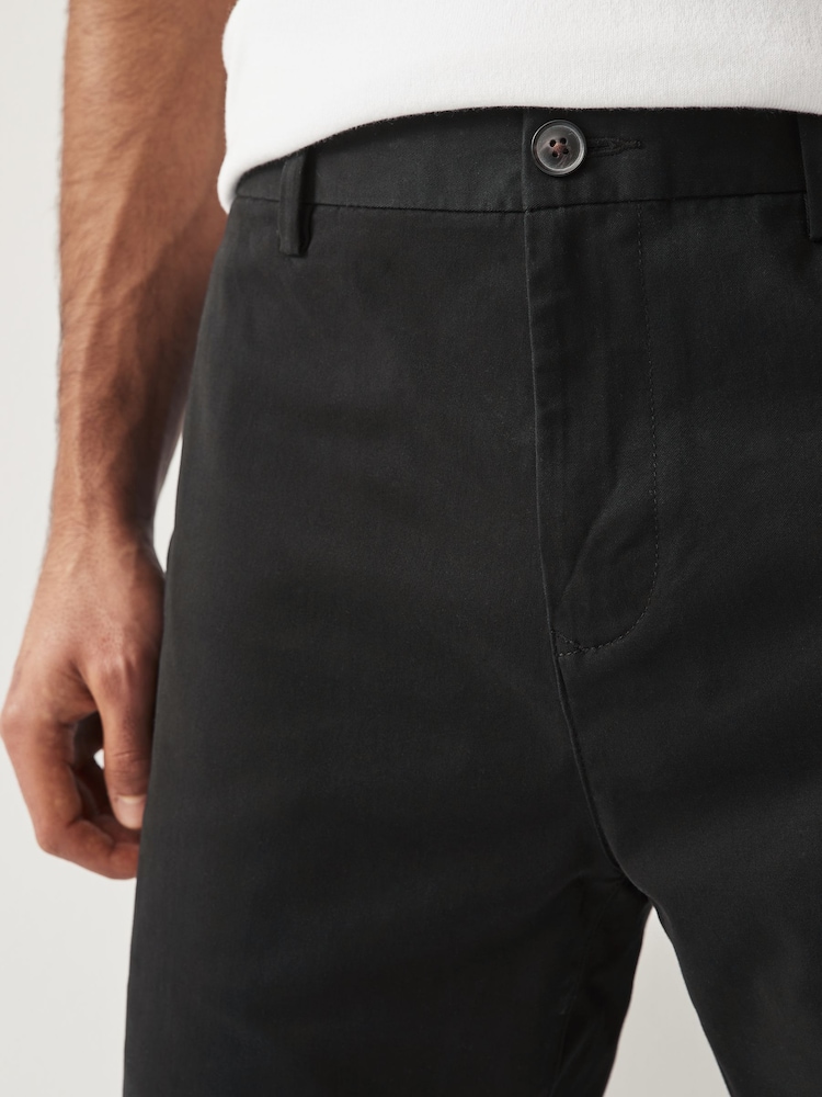Black Slim Fit Stretch Chinos Shorts - Image 4 of 8