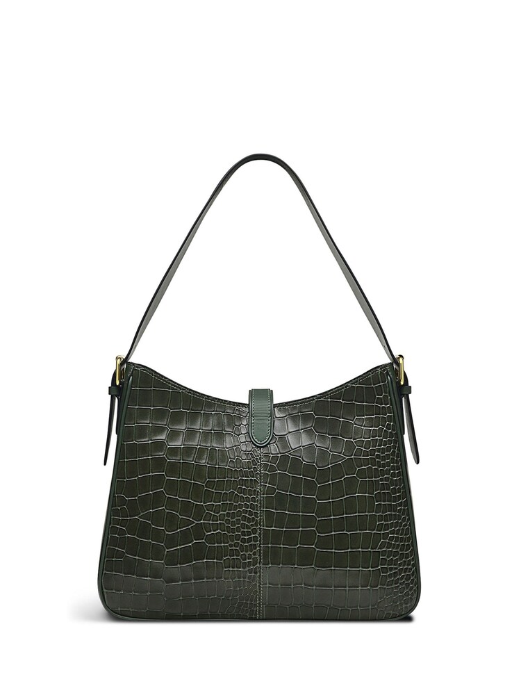 Radley Green Linden Gardens Faux Croc Large Zip-Top Shoulder Bag - Image 2 of 4
