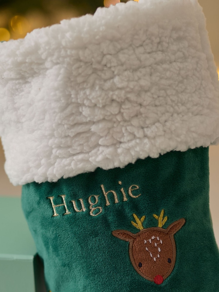 Personalised Embroidered Wreath Christmas Stocking by My 1st Years - Image 2 of 3 Personalised Embroidered Wreath Christmas Stocking by My 1st Years - Image 2 of 3