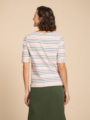 White Stuff White Boat Neck Sydney T-Shirt - Image 3 of 7