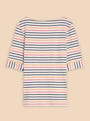 White Stuff White Boat Neck Sydney T-Shirt - Image 6 of 7