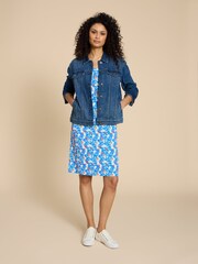 White Stuff Blue Tallie EcoVero™ Jersey Dress - Image 3 of 7