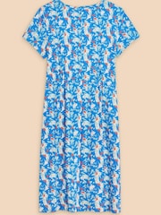 White Stuff Blue Tallie EcoVero™ Jersey Dress - Image 6 of 7