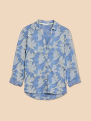 White Stuff Blue Petite Annie Jersey 100% Cotton Shirt - Image 5 of 7
