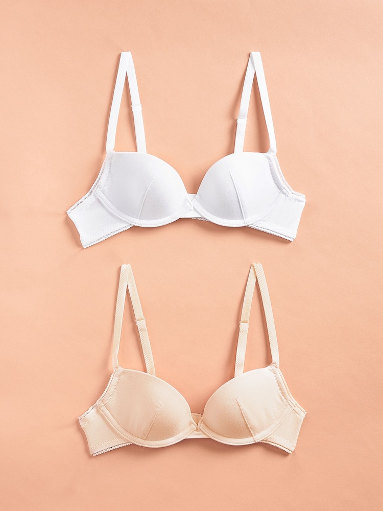 Nude/White Teen Underwire Light Pad Bras 2 Pack - Image 6 of 8