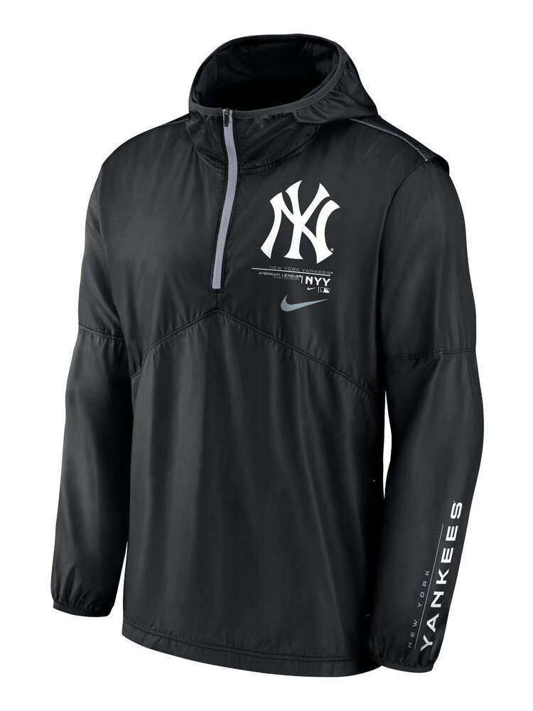 Nike Black New York Yankees Night Game Half Zip Jacket - Image 2 of 3 Nike Black New York Yankees Night Game Half Zip Jacket - Image 2 of 3