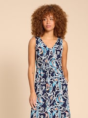 White Stuff Blue 100% Cotton Heidi Dress - Image 3 of 6