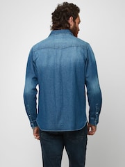 Joe Browns Blue 100% Cotton Loved And Lived In Denim Shirt - Image 2 of 4