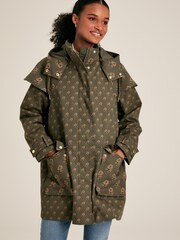 Joules Edinburgh Green Premium Waterproof Hooded Raincoat - Image 1 of 1