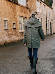 Joules Edinburgh Green Premium Waterproof Hooded Raincoat - Image 10 of 12