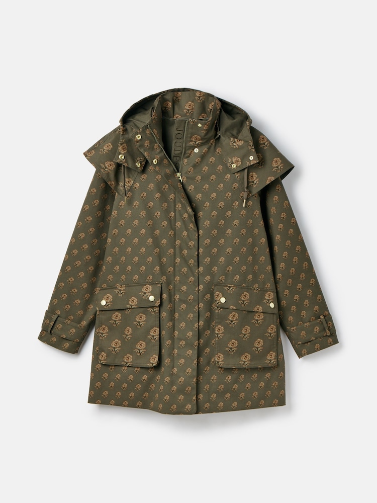 Joules Edinburgh Green Premium Waterproof Hooded Raincoat - Image 12 of 12