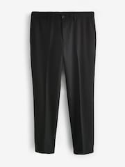 Black Trimmed Herringbone Textured Trousers - Image 6 of 9