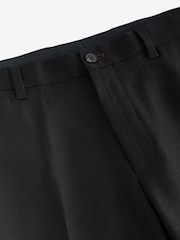 Black Trimmed Herringbone Textured Trousers - Image 7 of 9
