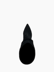 Schwarz - Dune London Slouch-Stiefel aus Veloursleder mit Raffung und Absatz - Bild 5 von 5