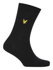 Lyle and Scott Fabian Rib Stripe Black Socks 3 Pack - Image 2 of 4