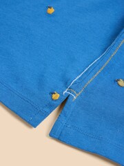 White Stuff Blue Sydney Boat Neck Embroidered T-Shirt - Image 7 of 7