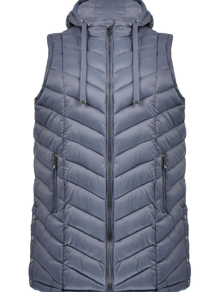 Live Unlimited Grey Curve Popper Gilet - Image 6 of 6