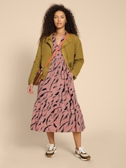 White Stuff Pink Karina Jersey Shirt Dress - Image 3 of 7
