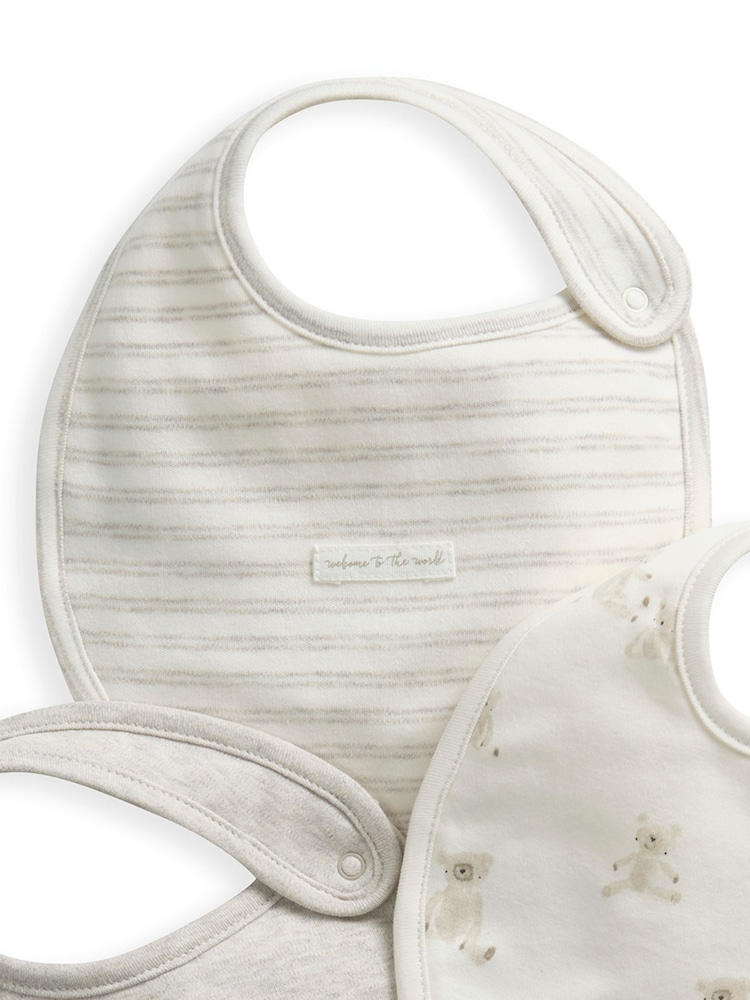 Mamas & Papas Elephant 100% Cotton Bibs 3 Packs Set - Image 3 of 4