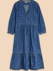 White Stuff Blue Naya Denim Midi Dress - Image 1 of 7