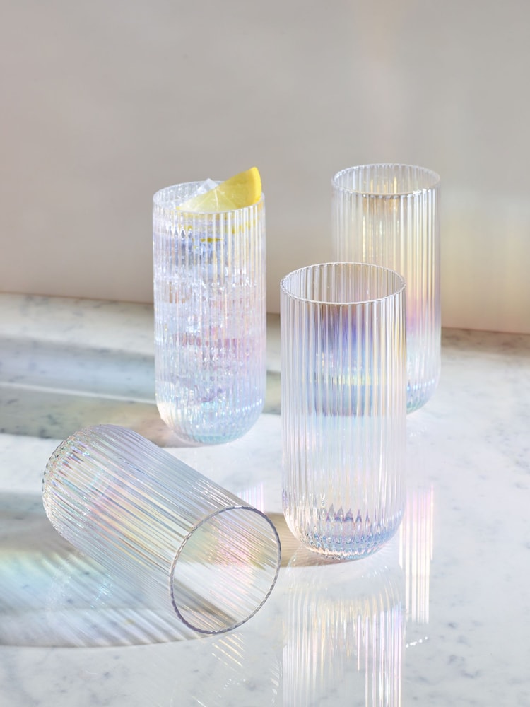 Set of 4 Iridescent Hollis Tumbler Glasses - Image 1 of 4