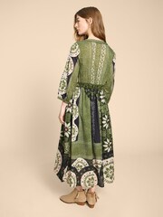 White Stuff Green Jenna Midi Dress - Image 4 of 9