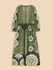White Stuff Green Jenna Midi Dress - Image 8 of 9