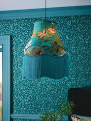 Clarke and Clarke Blue Passiflora Tassel Easyfit Lamp Shade - Image 1 of 2