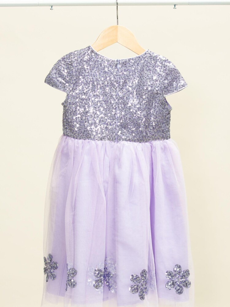 Miss Pink Sequin Top Waterfall Tulle Dress - Image 2 of 3