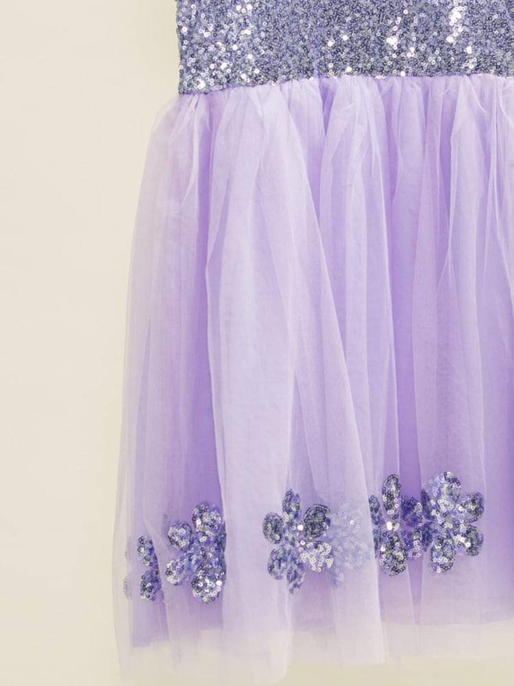 Miss Pink Sequin Top Waterfall Tulle Dress - Image 3 of 3