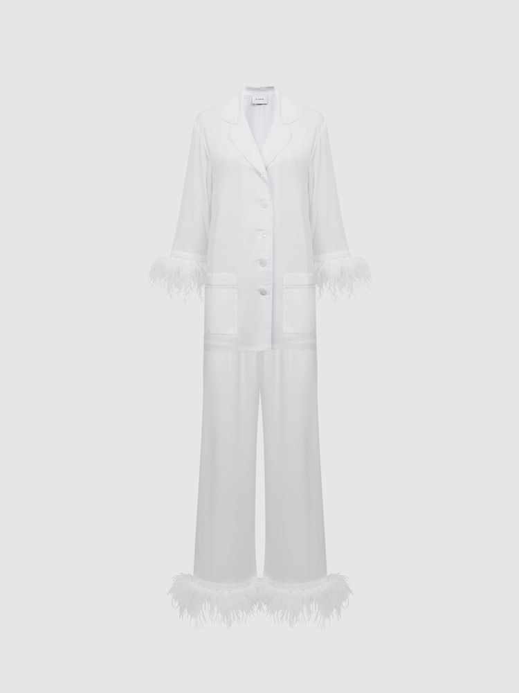 Weiß - Sleeper Pyjama mit abnehmbarer Federverzierung - Bild 2 von 6 Weiß - Sleeper Pyjama mit abnehmbarer Federverzierung - Bild 2 von 6