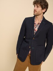 White Stuff Blue 100% Cotton Chiltern Blazer - Image 1 of 7
