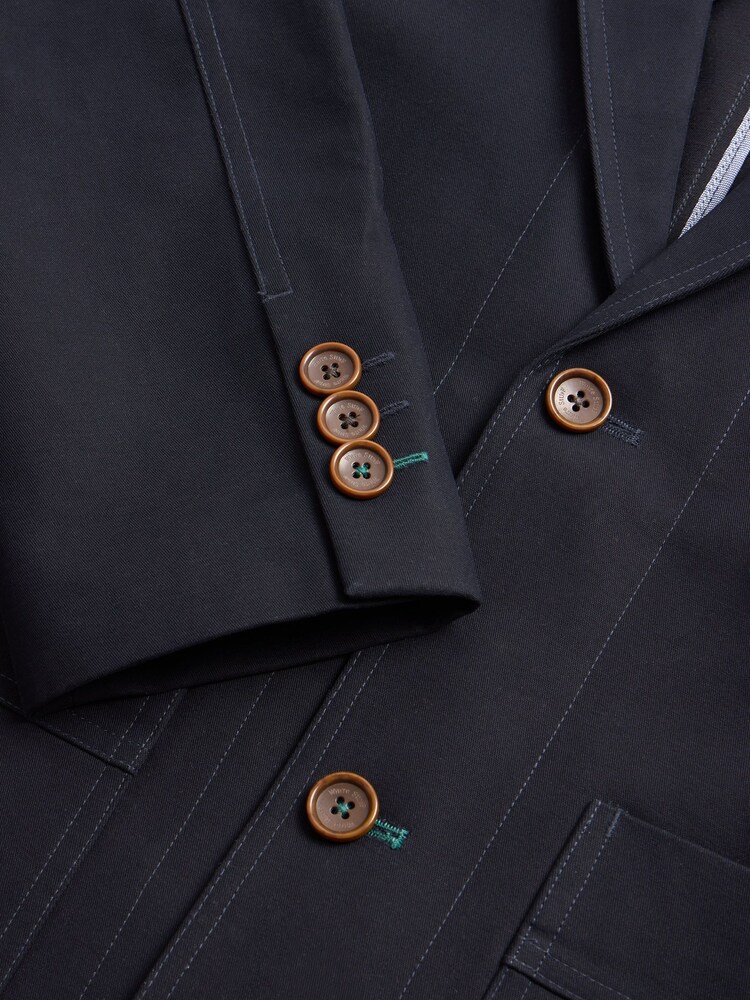 White Stuff Blue 100% Cotton Chiltern Blazer - Image 7 of 7
