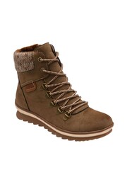 Lotus Brown Zip-Up Ankle Boots - Image 1 of 4