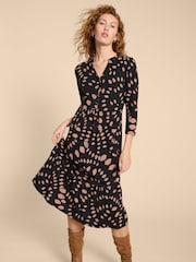 White Stuff Black Petite Naya Jersey Dress - Image 1 of 7