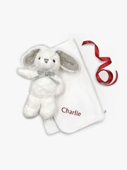 Babyblooms Personalised Winter Christmas 100% Cotton Bunny Soft Toy and Snuggle Wrap - Image 2 of 6