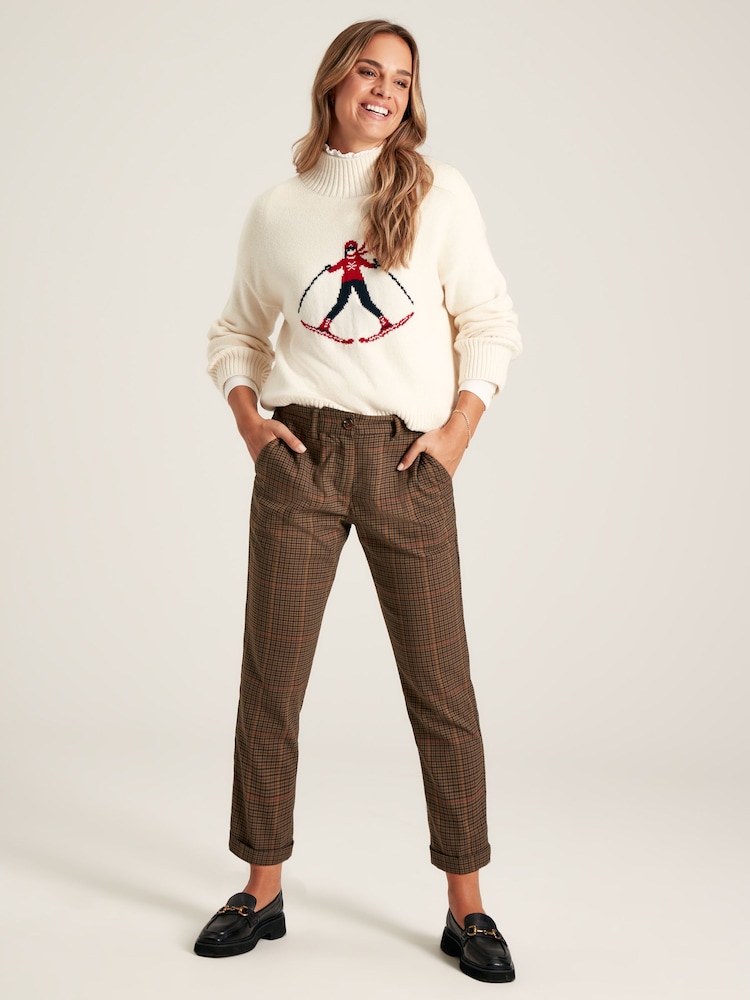 Joules Abigail Cream High Neck Intarsia Ski Jumper - Image 1 of 6