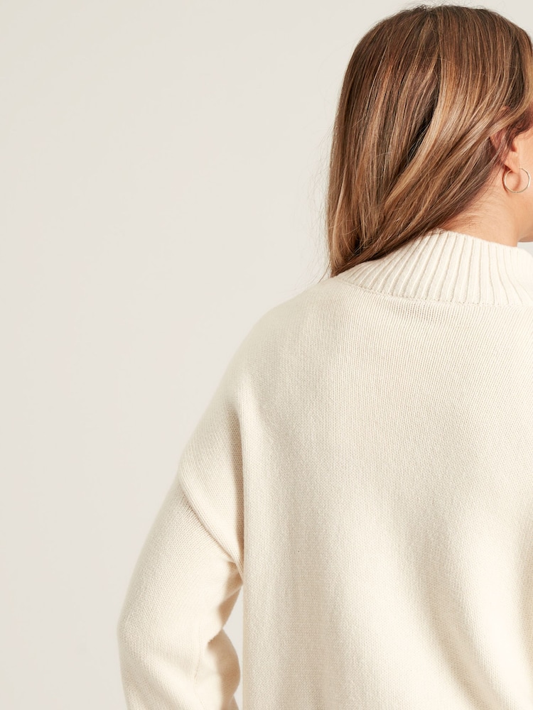 Joules Abigail Cream High Neck Intarsia Ski Jumper - Image 2 of 6