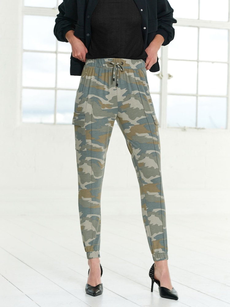 Camouflage Cargo Jersey Joggers - Image 2 of 7